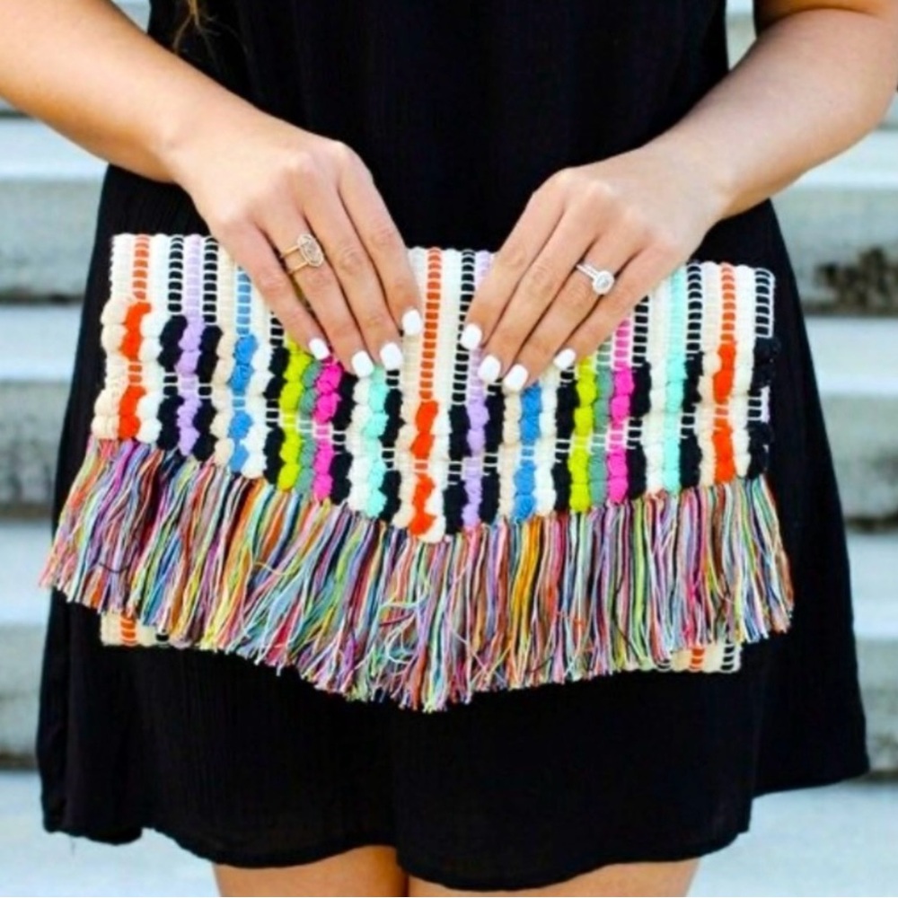 *NEW* Stella & Dot Taj Clutch Boho Multi-colored handbag